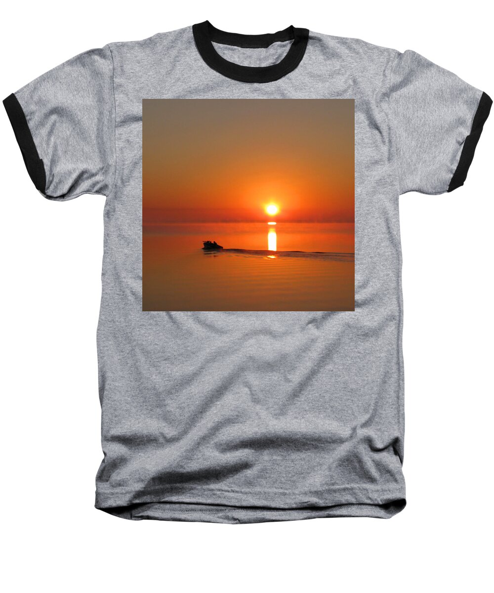Nature Baseball T-Shirt featuring the photograph The Fish are Waiting by Peggy Urban