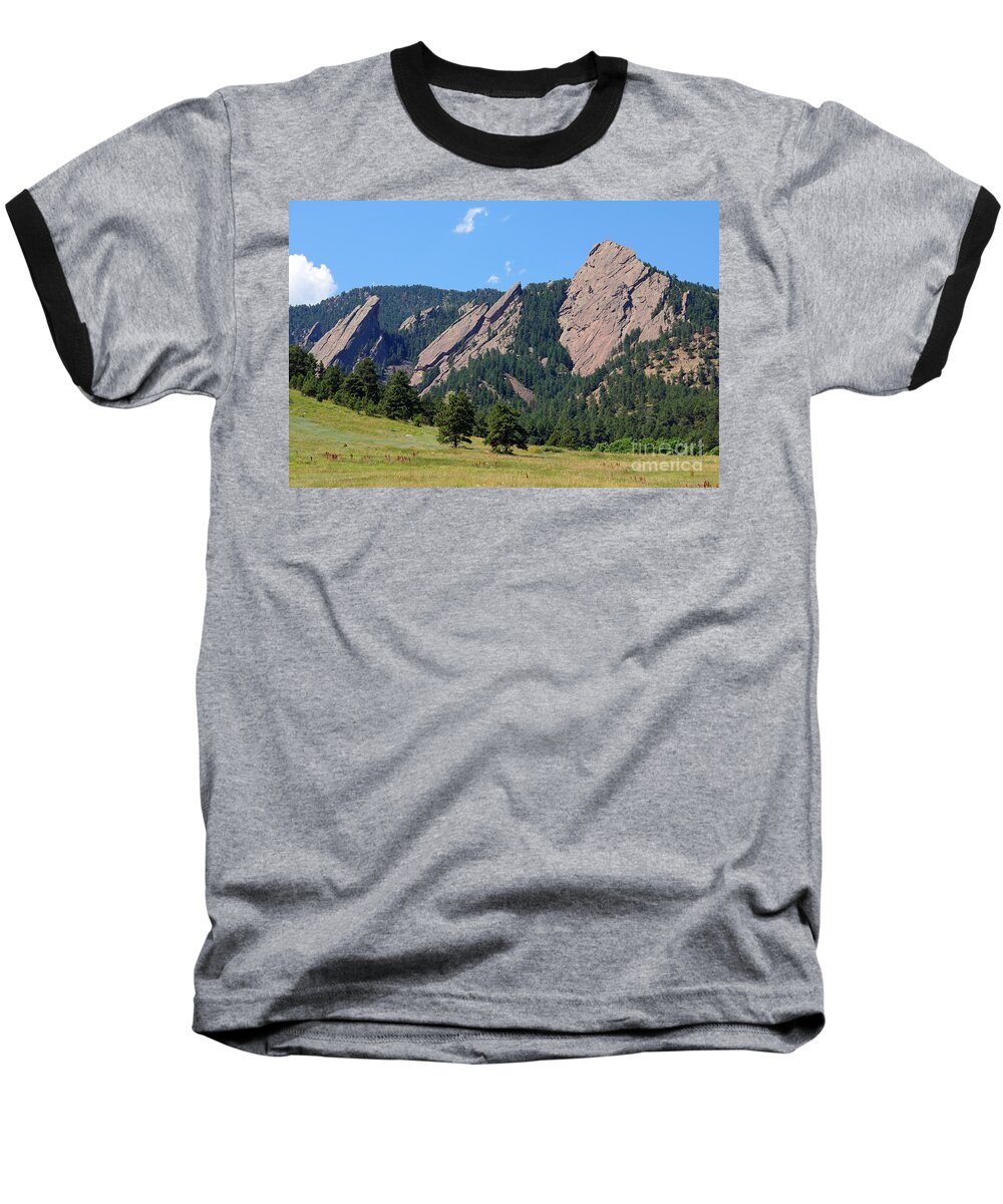 Colorado Baseball T-Shirt featuring the photograph The Flatirons by Bob Hislop