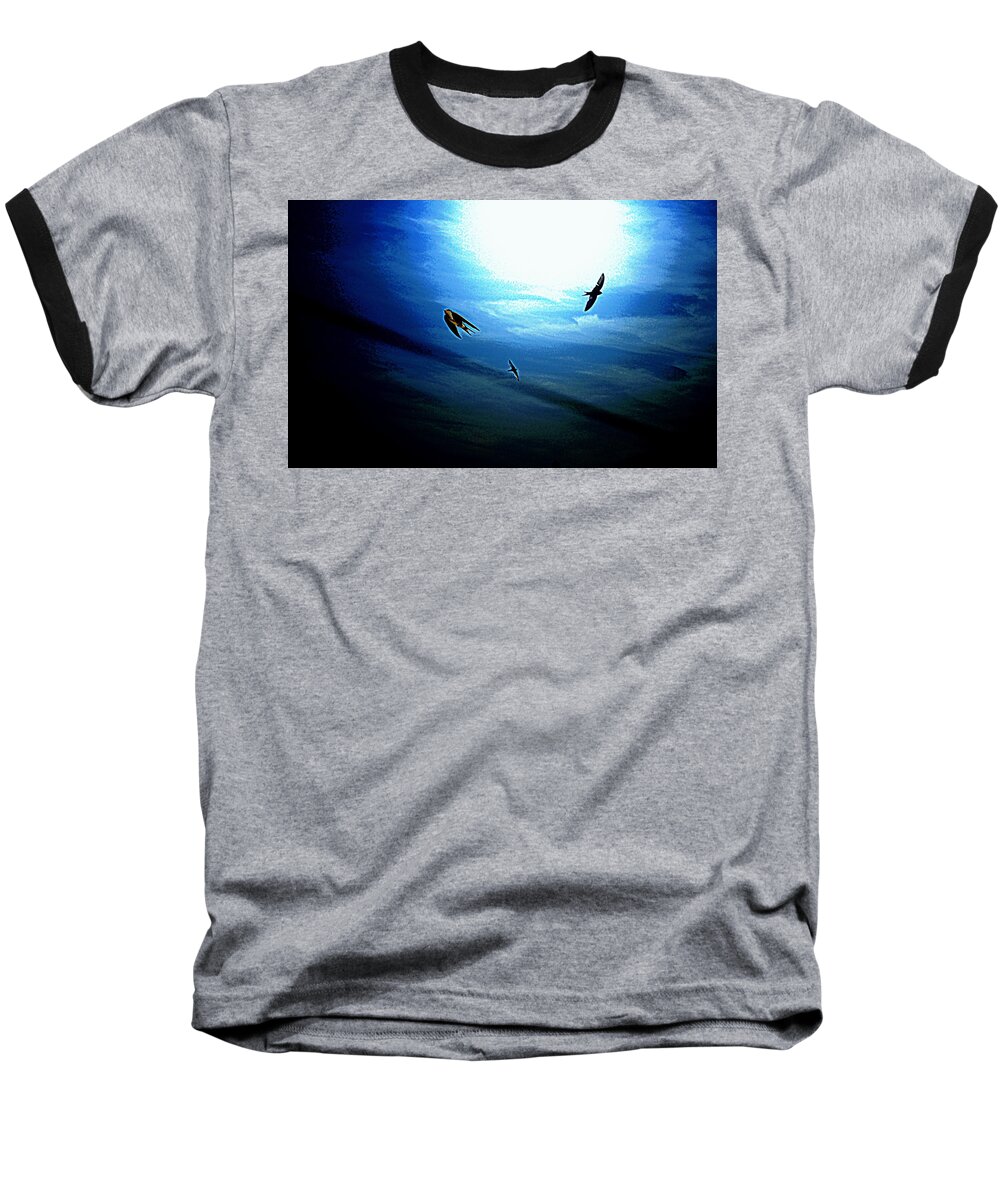 Birds Baseball T-Shirt featuring the photograph The Flight by Miroslava Jurcik