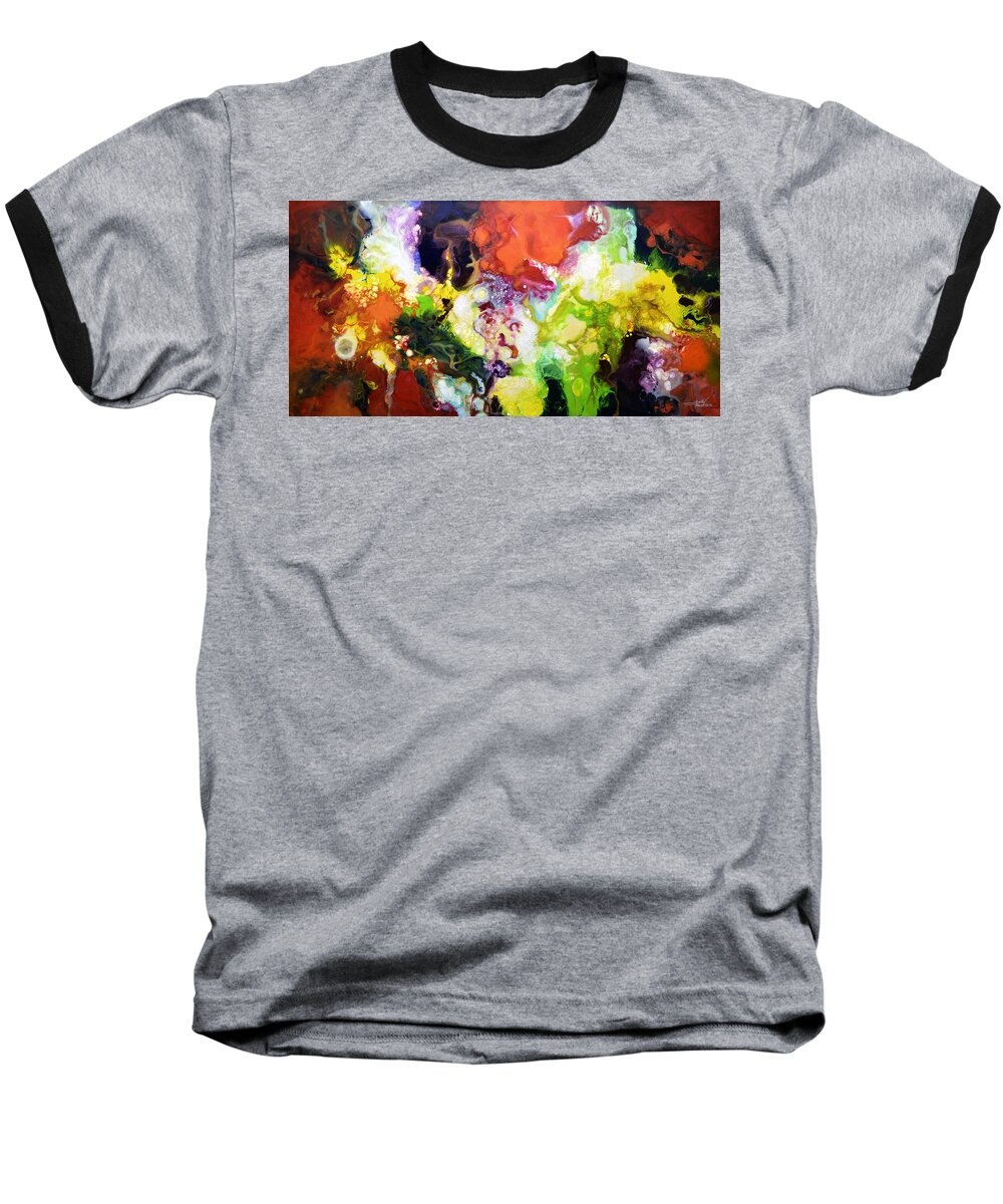 Cosmic Baseball T-Shirt featuring the painting The Fullness of Manifestation by Sally Trace