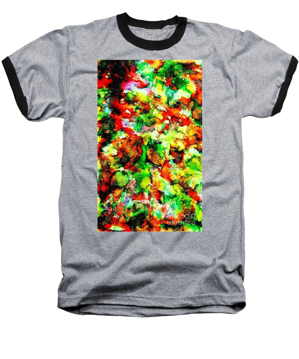 Decorated Christmas Tree Baseball T-Shirt featuring the painting The Giving Tree by Hazel Holland