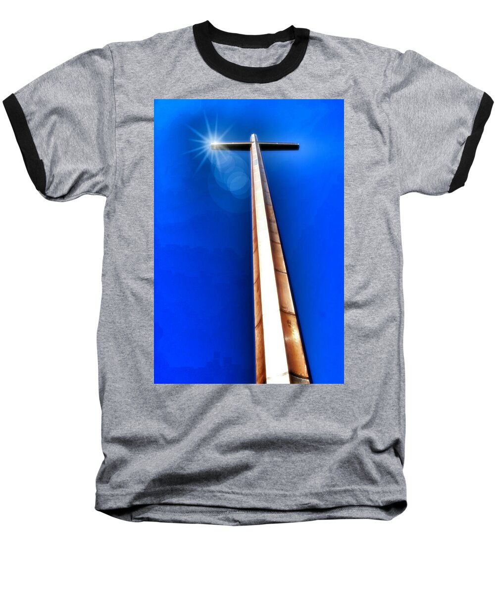 Cross Baseball T-Shirt featuring the photograph The Great Cross of St. Augustine - Mission Nombre De Dios by Joseph Desiderio