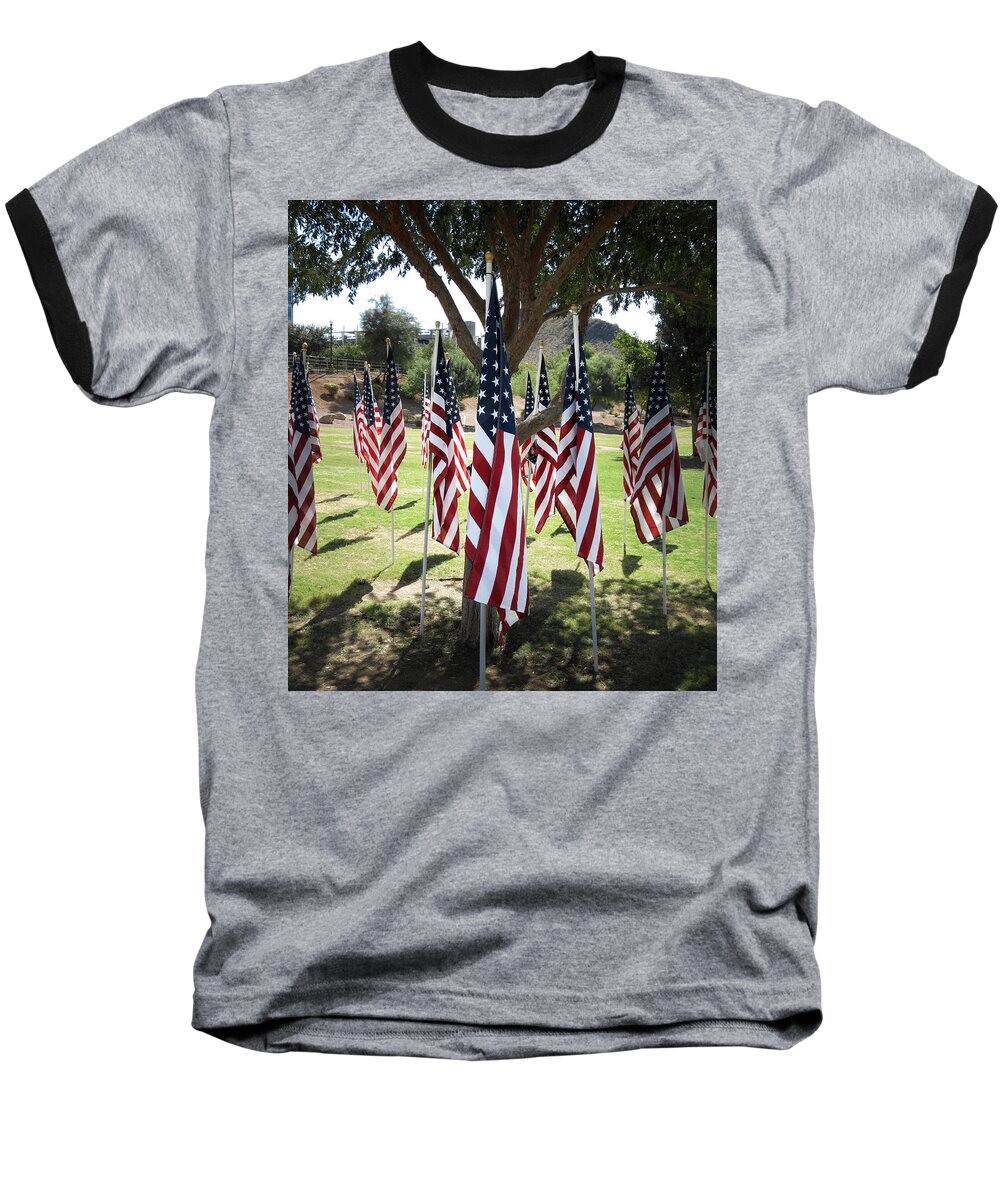 Tempe Town Lake Baseball T-Shirt featuring the photograph The Healing Field by Laurel Powell