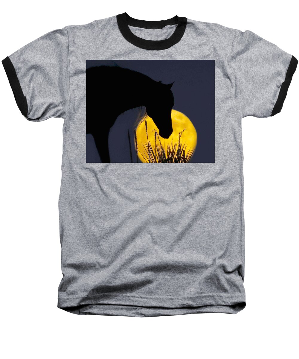 Moon Baseball T-Shirt featuring the photograph The Horse in the Moon by Dawn Key