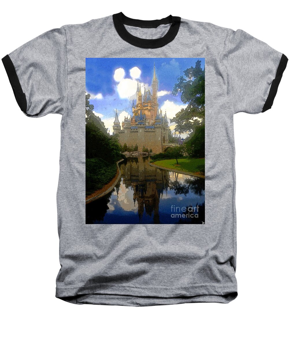 Art Baseball T-Shirt featuring the painting The House of Cinderella by David Lee Thompson