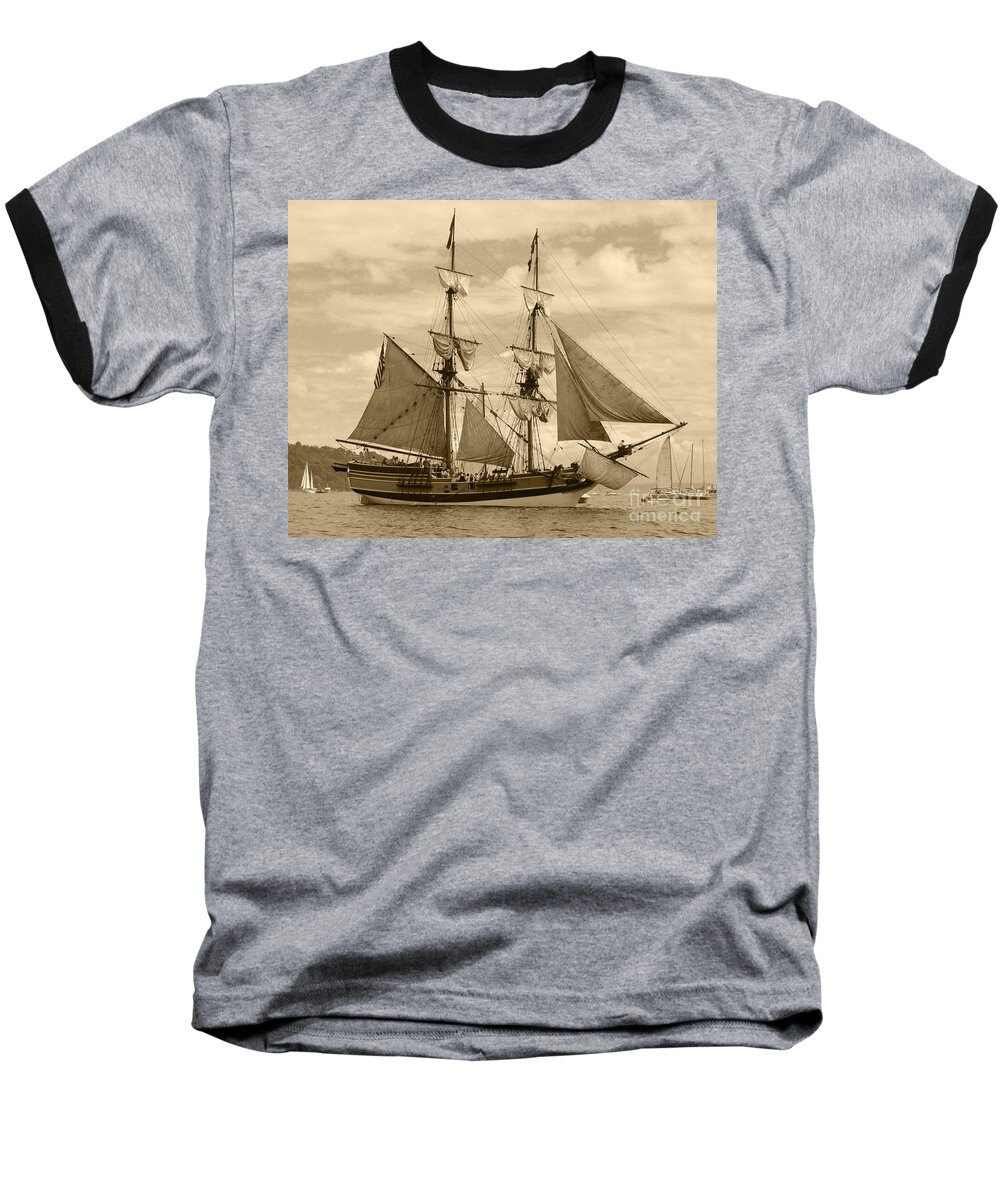 Transportation Baseball T-Shirt featuring the photograph The Lady Washington Ship by Kym Backland