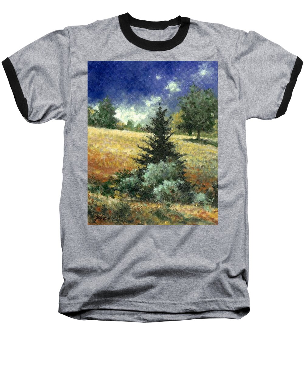 Painting Baseball T-Shirt featuring the painting The Lone Fir by Jim Gola