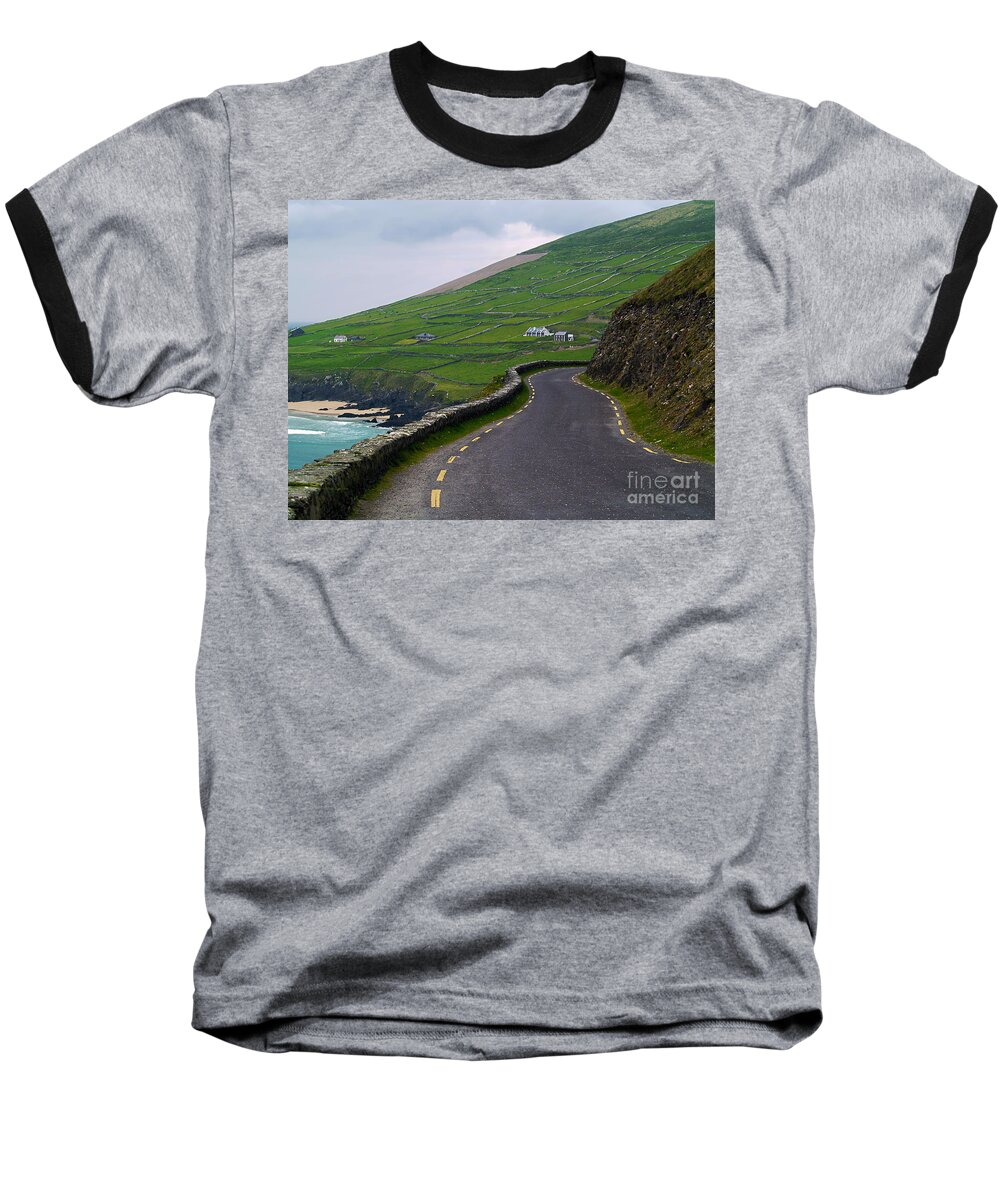 Fine Art Photography Baseball T-Shirt featuring the photograph The Long and Winding Road by Patricia Griffin Brett