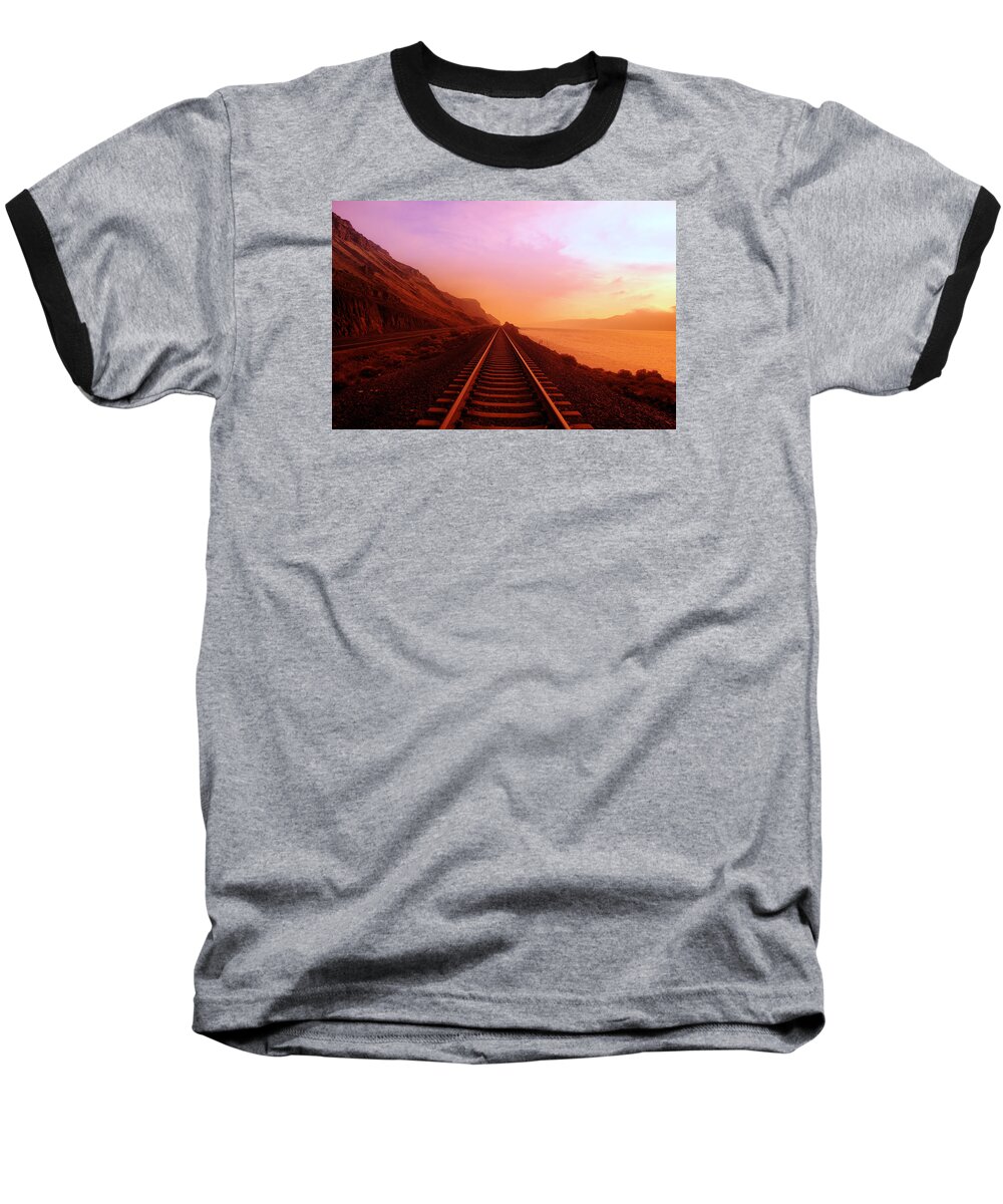 #faatoppicks Baseball T-Shirt featuring the photograph The Long Walk To No Where by Jeff Swan