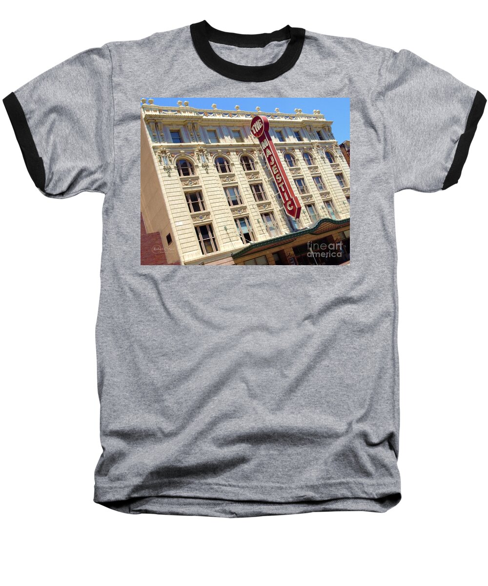 Majestic Theater Baseball T-Shirt featuring the photograph The Majestic Theater Dallas #1 by Robert ONeil