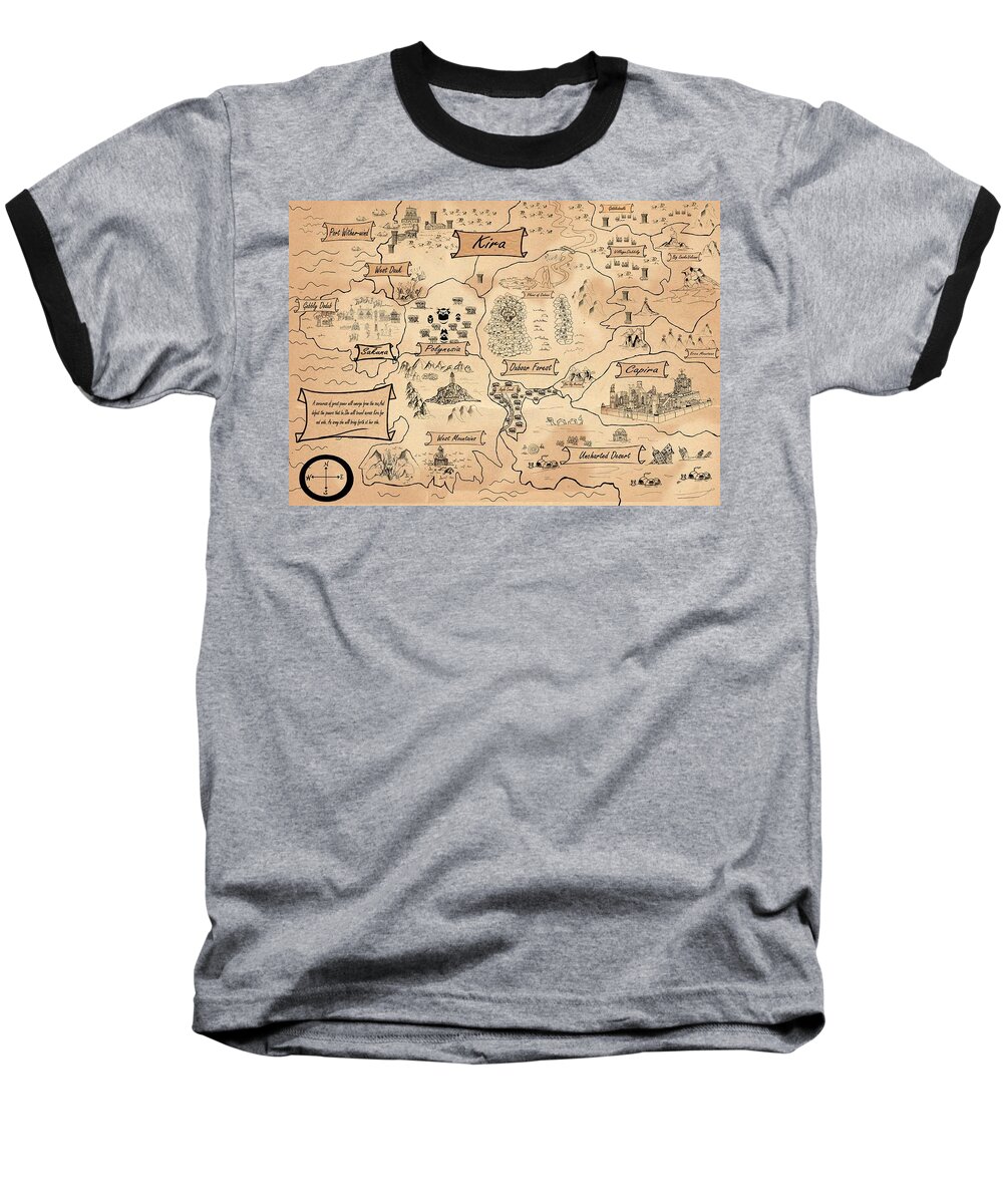  Baseball T-Shirt featuring the painting The Map of Kira by Reynold Jay