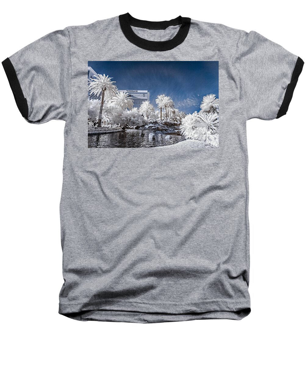 720 Nm Baseball T-Shirt featuring the photograph The Mirage in Infrared 1 by Jason Chu
