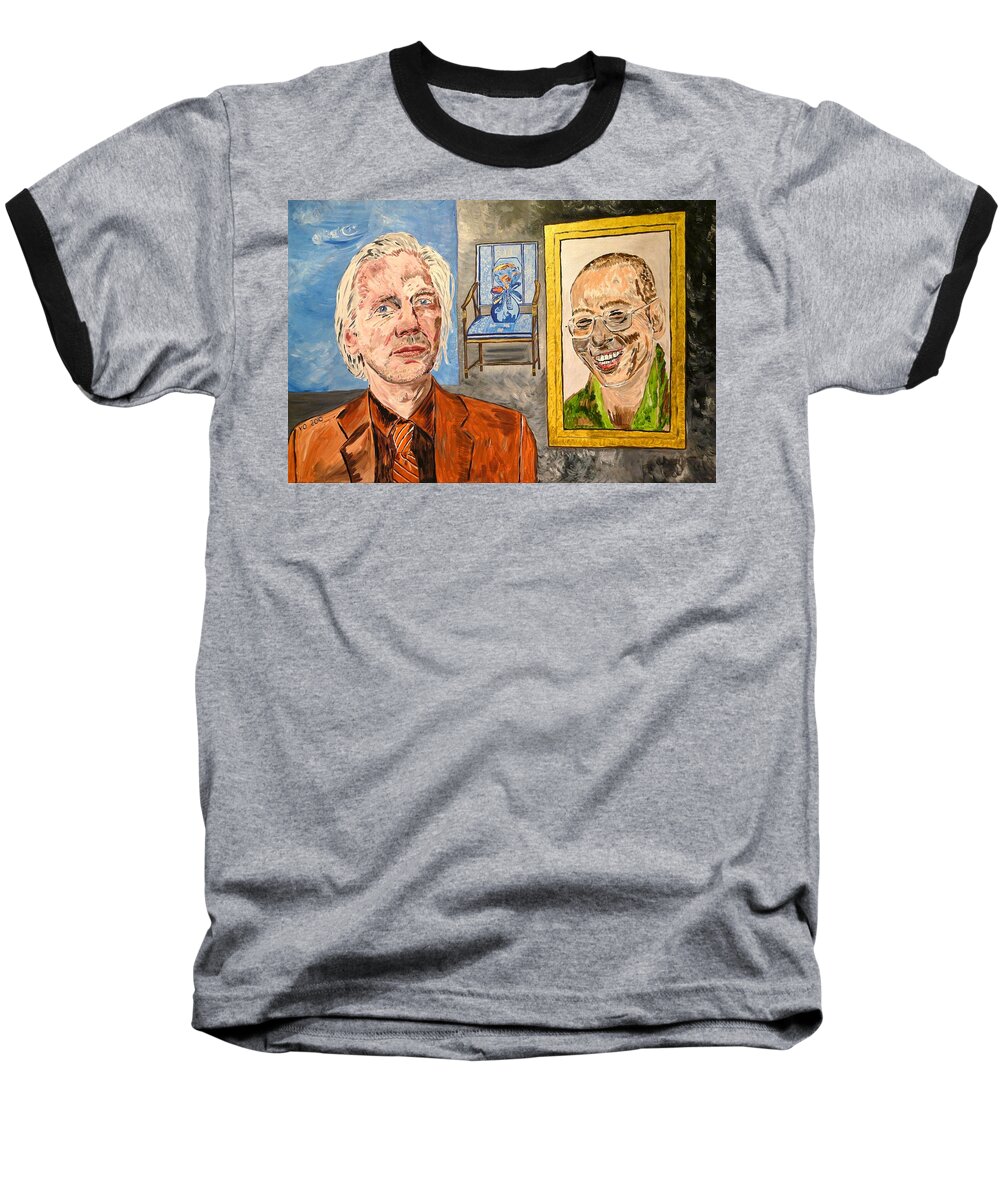 Truth Baseball T-Shirt featuring the painting The Mirrored Truth by Valerie Ornstein