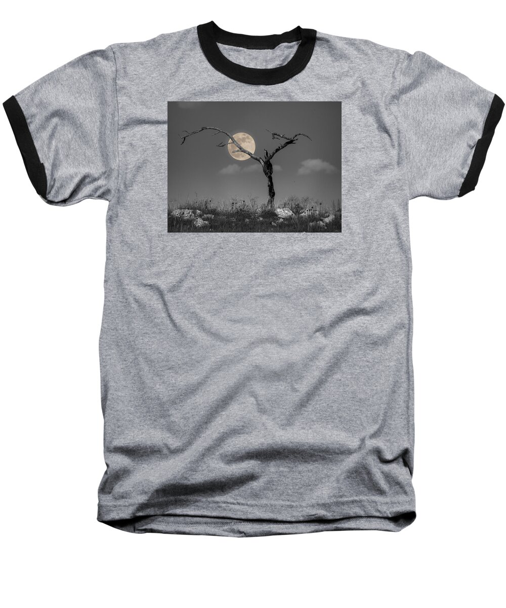 Moon Baseball T-Shirt featuring the photograph The Night by HW Kateley