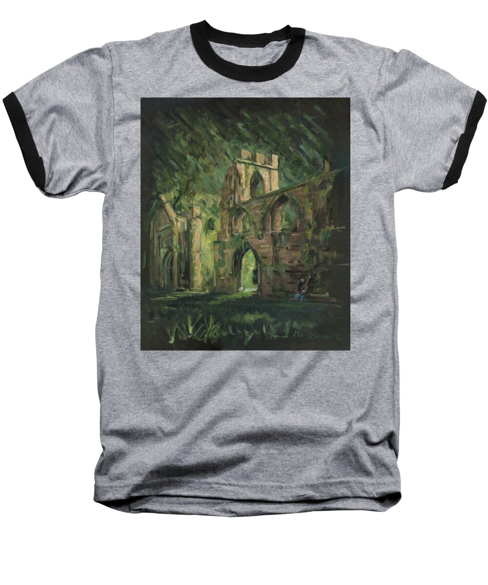 Castle Baseball T-Shirt featuring the painting The old castle by Marco Busoni