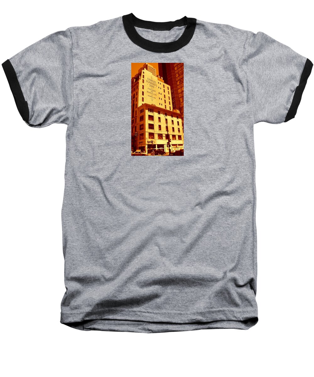 Manhattan Building Canvas Baseball T-Shirt featuring the photograph The Old Good Days in Manhattan by Monique Wegmueller