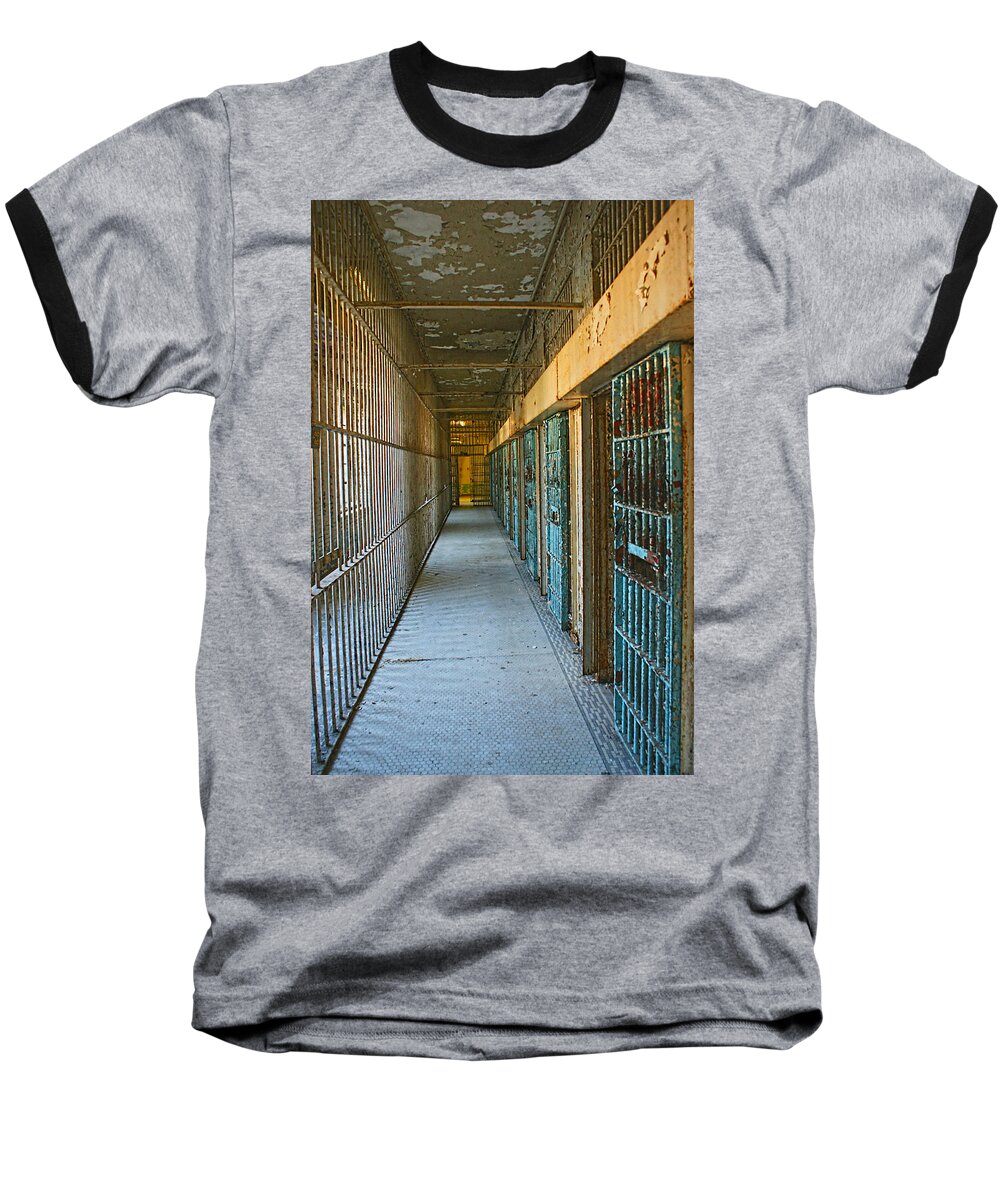 Cell Block Baseball T-Shirt featuring the photograph The Path to Freedom by Alan Hutchins