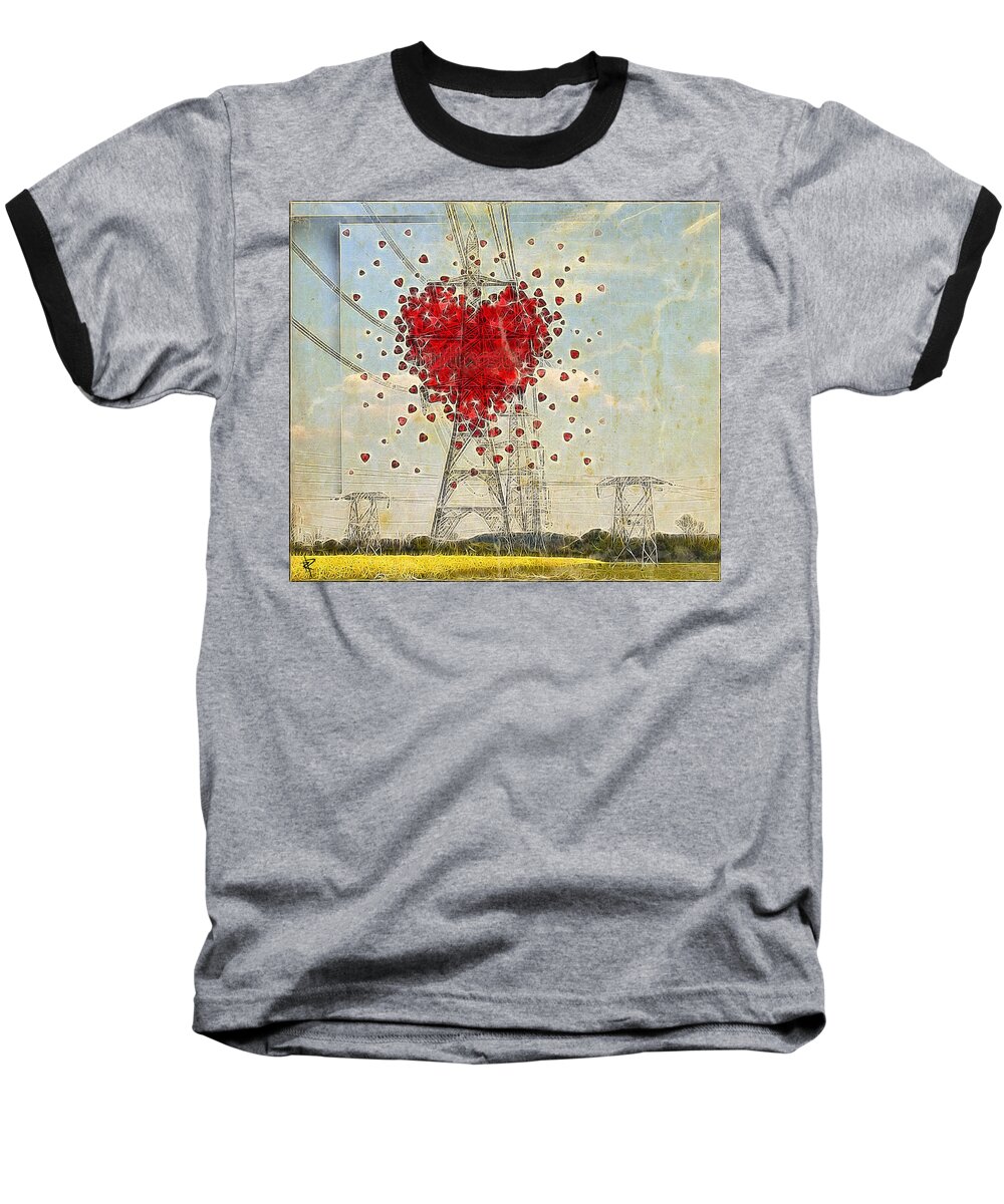 Love Baseball T-Shirt featuring the mixed media The Power of Love by Russell Pierce