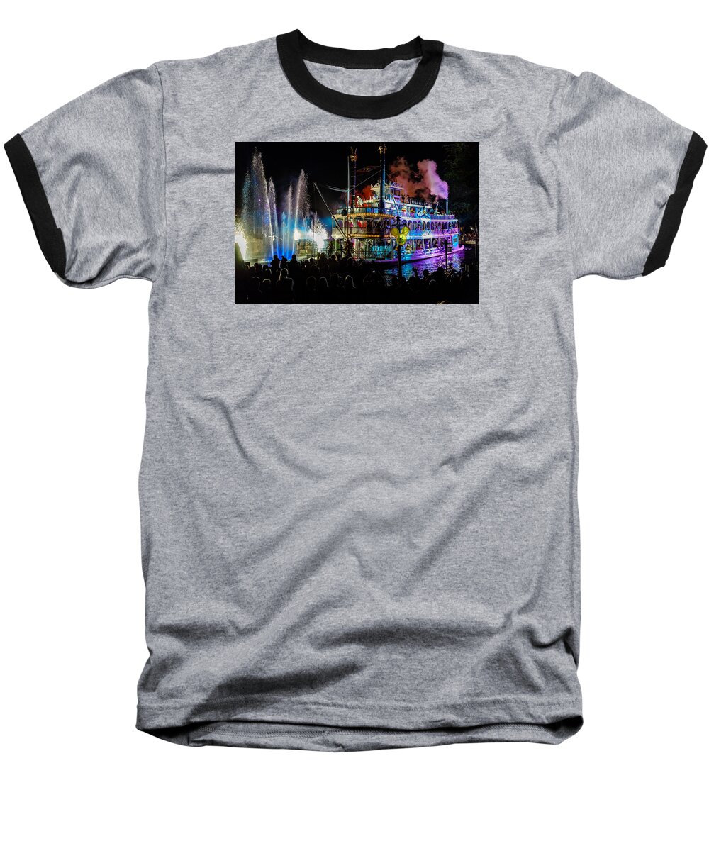 Steamboat Baseball T-Shirt featuring the photograph The Mark Twain Disneyland Steamboat by Scott Campbell