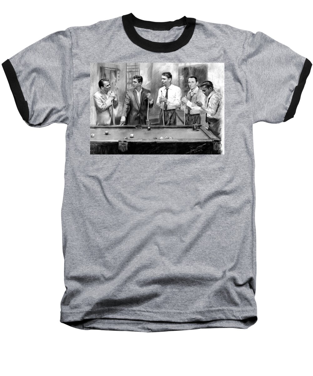 The Rat Pack Baseball T-Shirt featuring the drawing The Rat Pack by Viola El