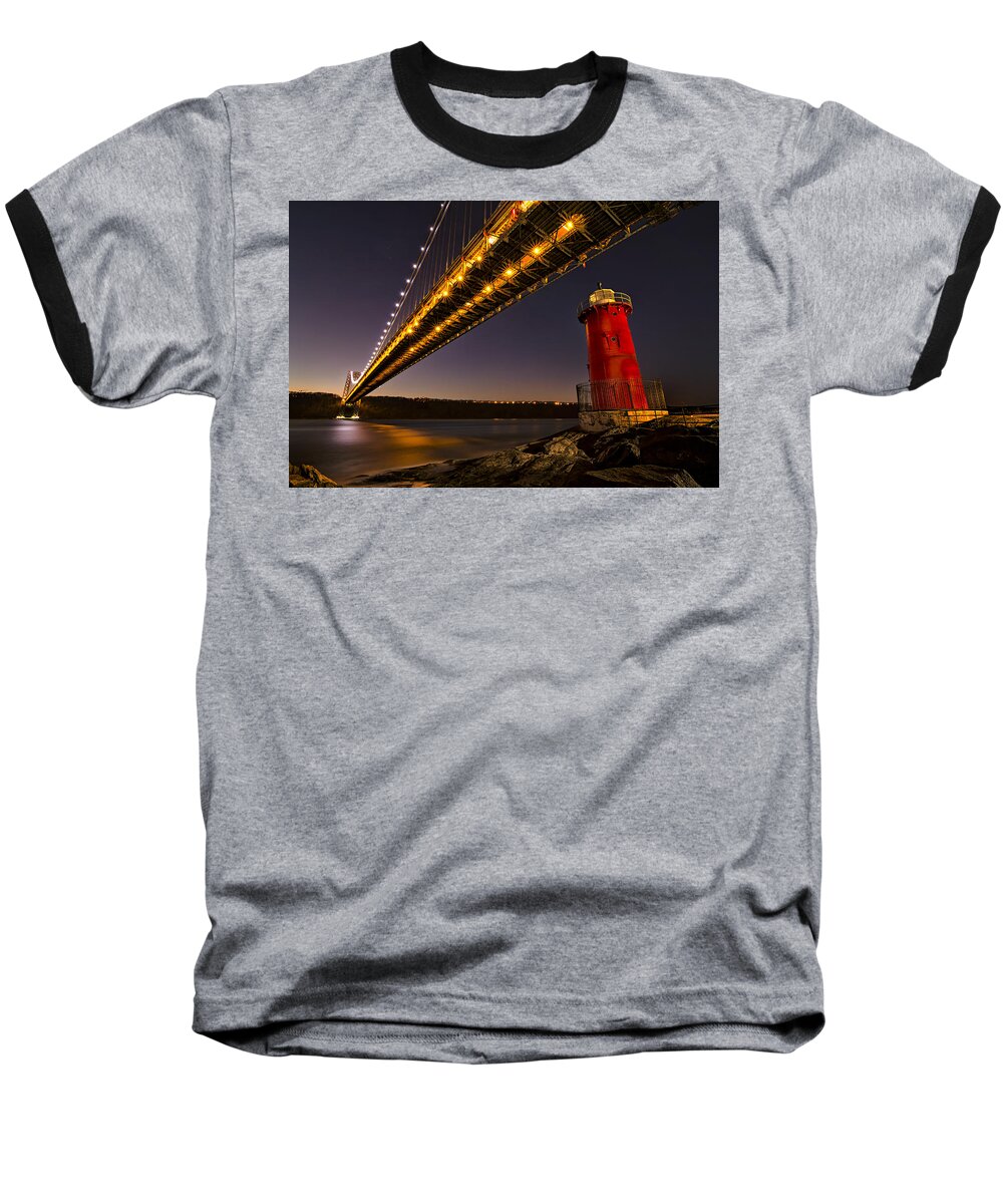 Gwb Baseball T-Shirt featuring the photograph The Red Little Lighthouse by Eduard Moldoveanu