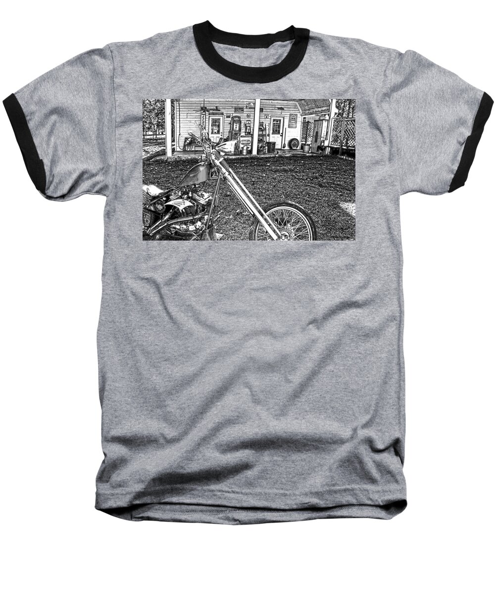 Chopper; Motorcycle;transportation Baseball T-Shirt featuring the photograph The Rest  by Lesa Fine