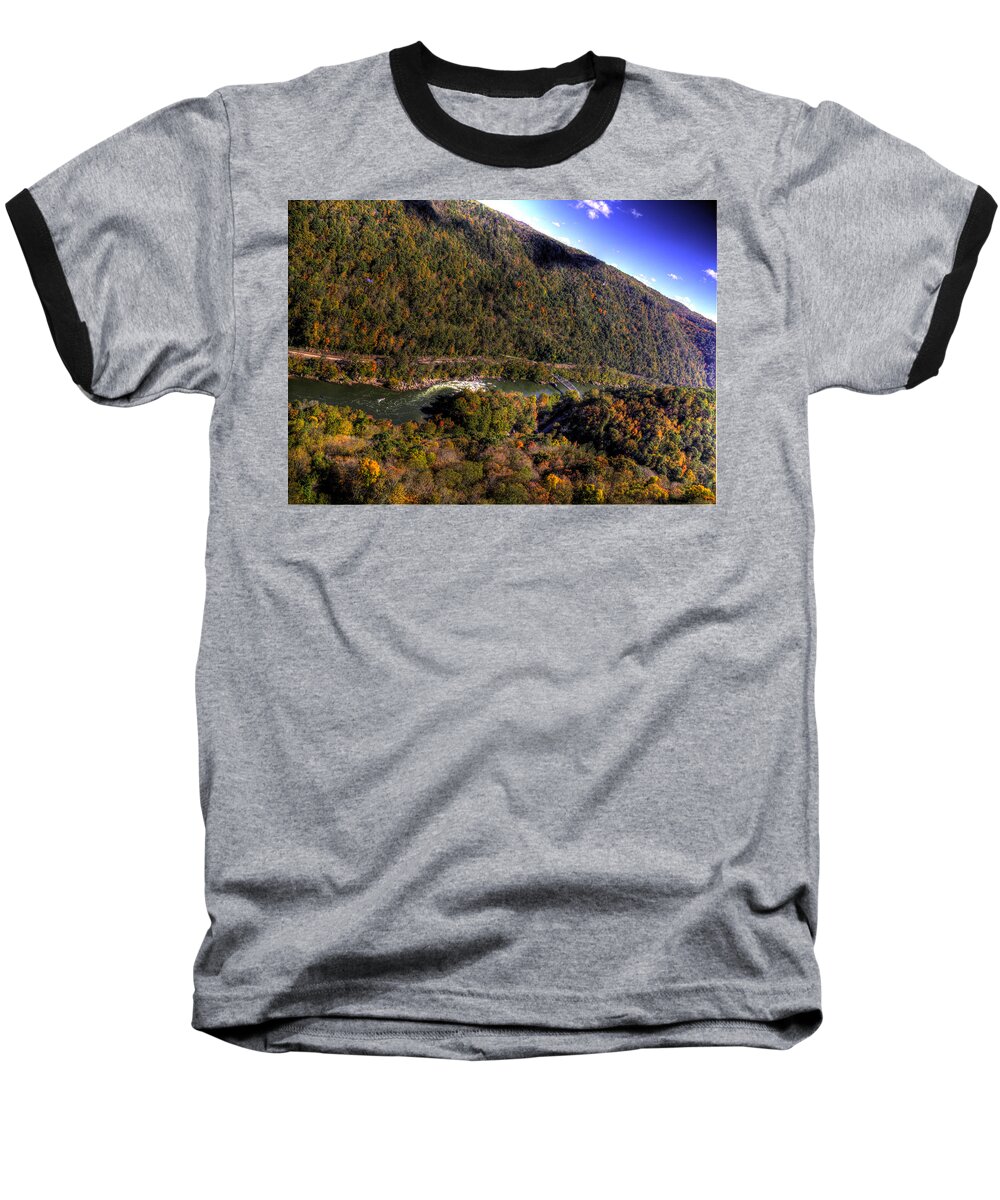 River Baseball T-Shirt featuring the photograph The River Below by Jonny D