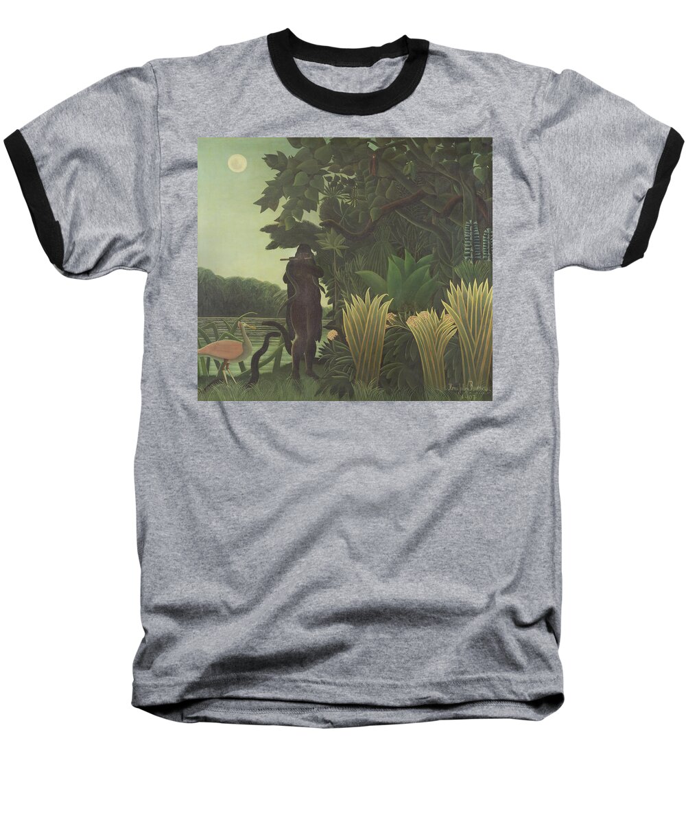 Jungle Book Baseball T-Shirt featuring the photograph The Snake Charmer, 1907 La Charmeuse De Serpents Oil On Canvas by Henri J.F. Rousseau