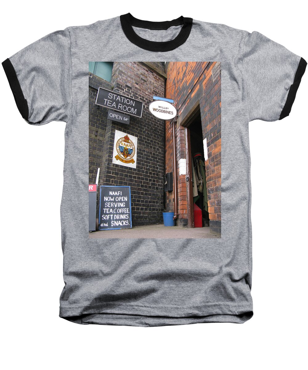 Railway Baseball T-Shirt featuring the photograph Doorway to the Wartime Station Tea Room by Tom Conway