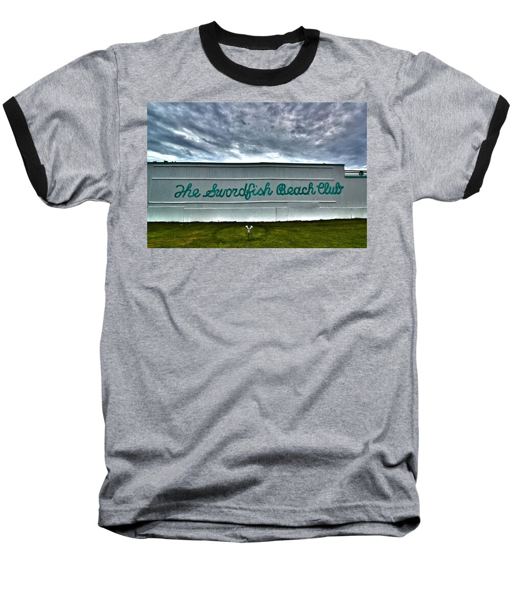 Swordfish Baseball T-Shirt featuring the photograph The Swordfish Beach Club by Robert Seifert