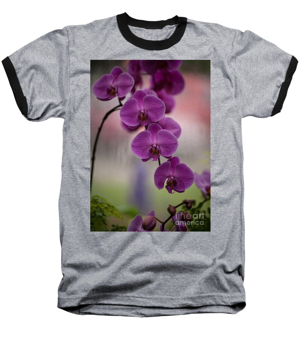Orchid Baseball T-Shirt featuring the photograph The Waiting by Mike Reid