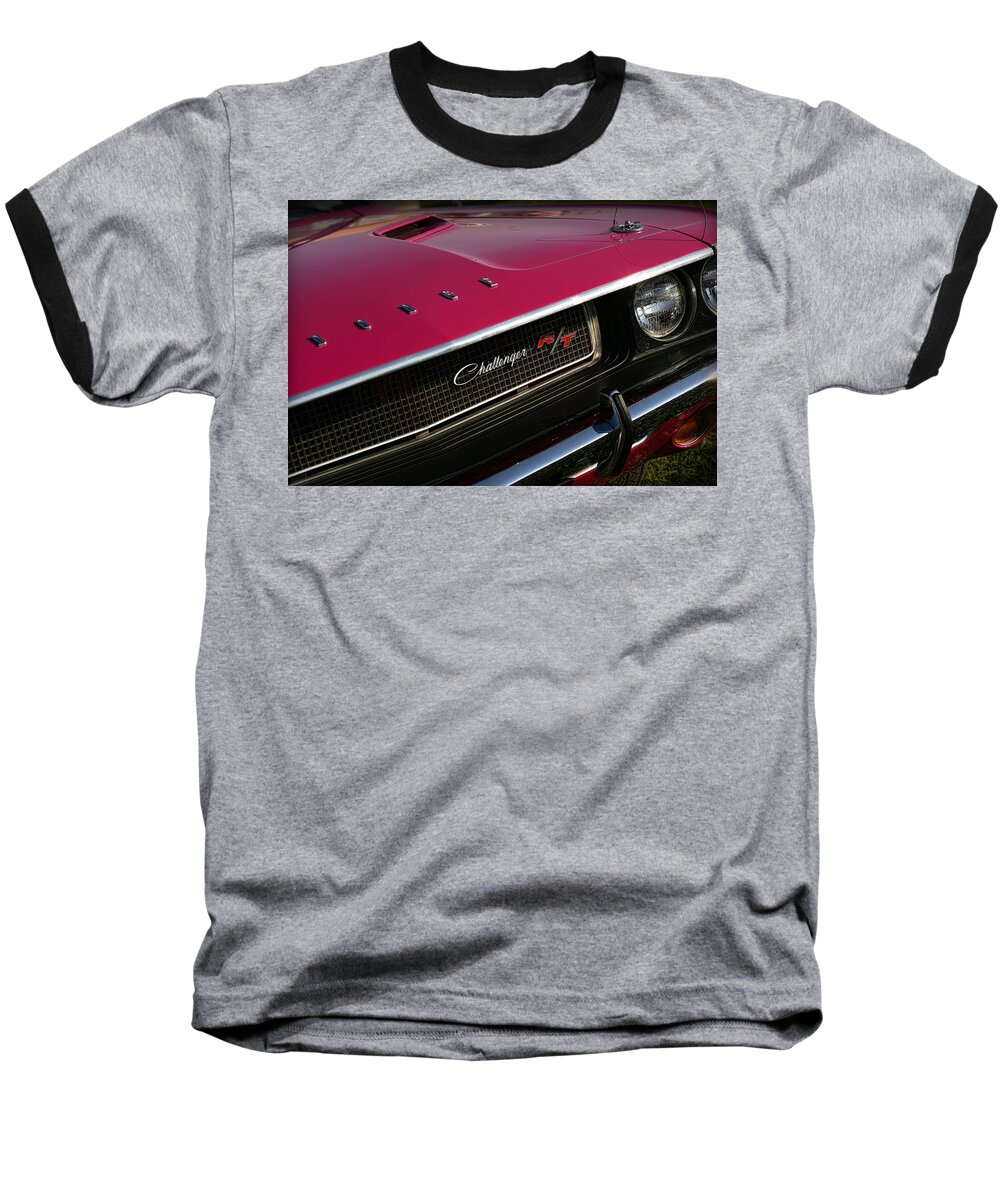 1970 Baseball T-Shirt featuring the photograph Tickled Pink 1970 Dodge Challenger R/T by Gordon Dean II
