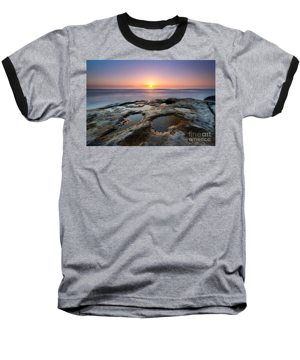 Milkywaymike Baseball T-Shirt featuring the photograph Tide Pool Sunset by Michael Ver Sprill