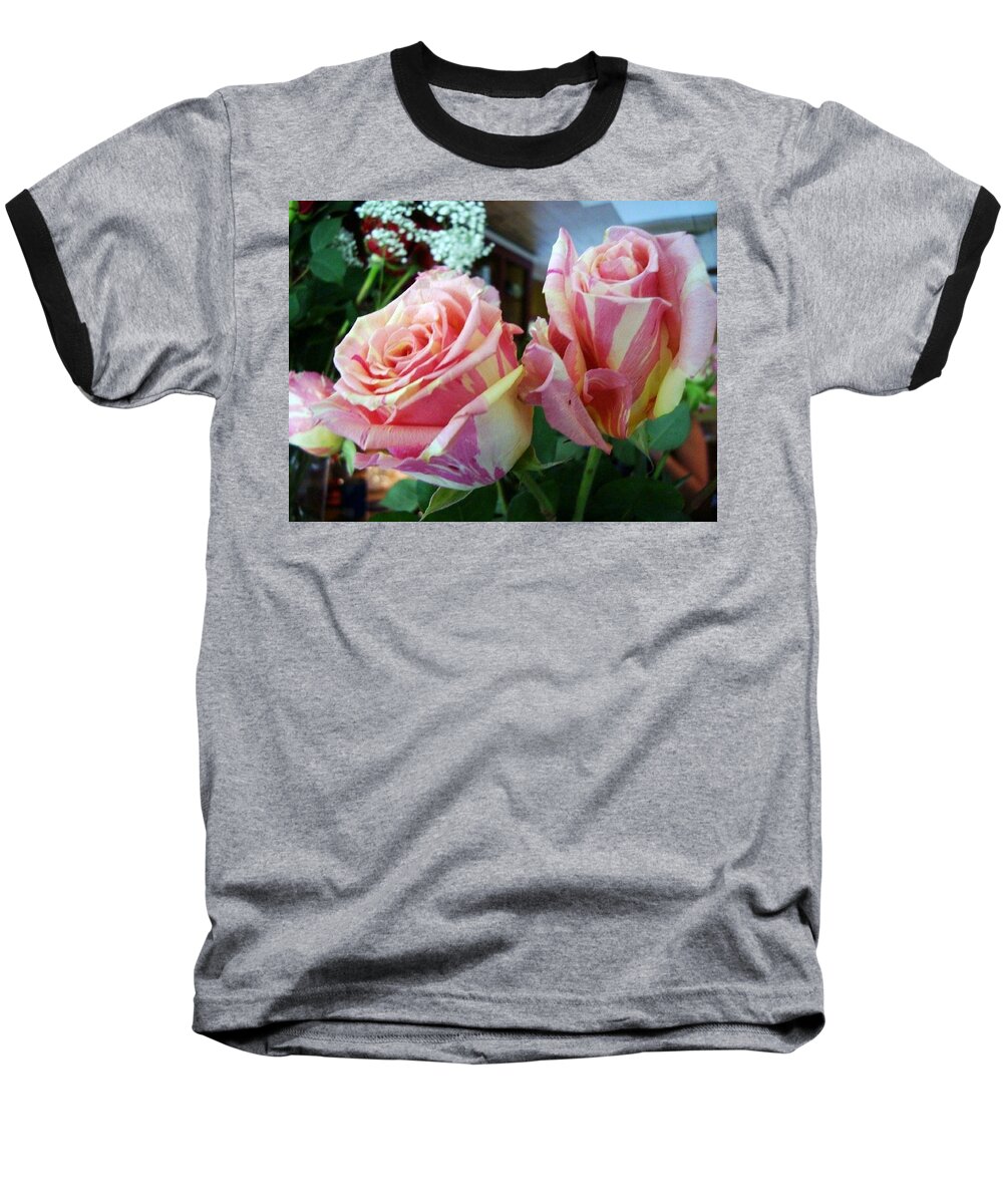 Tie Dye Roses Baseball T-Shirt featuring the photograph Tie Dye Roses by Deborah Lacoste