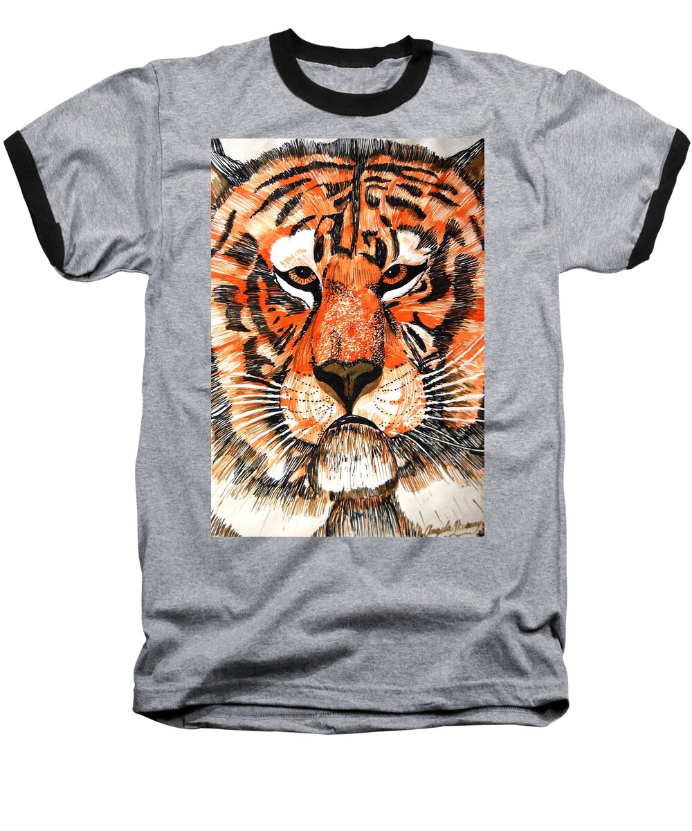 Tiger Baseball T-Shirt featuring the photograph Tiger by Angela Murray