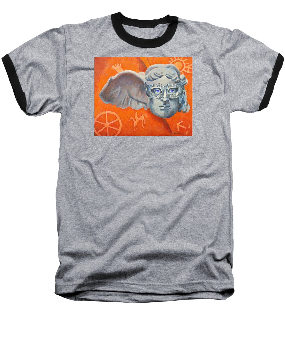 Hypnos Baseball T-Shirt featuring the painting Time Bandit by Susan McNally