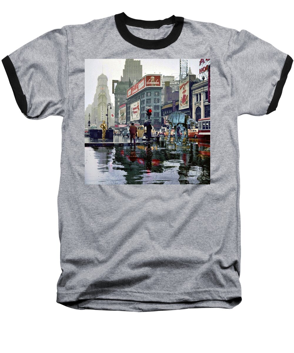 1943 Baseball T-Shirt featuring the photograph Times Square 1943 reloaded by HELGE Art Gallery