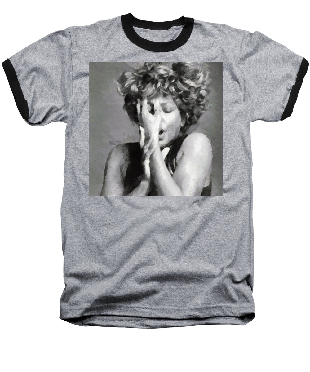 Tina Baseball T-Shirt featuring the photograph Tina Turner - Emotion by Paulette B Wright