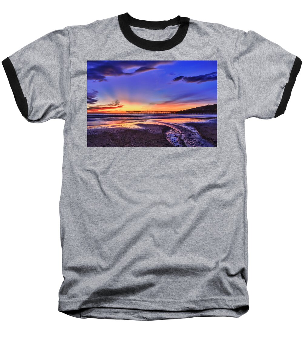 Sunset Baseball T-Shirt featuring the photograph To The Sea by Beth Sargent