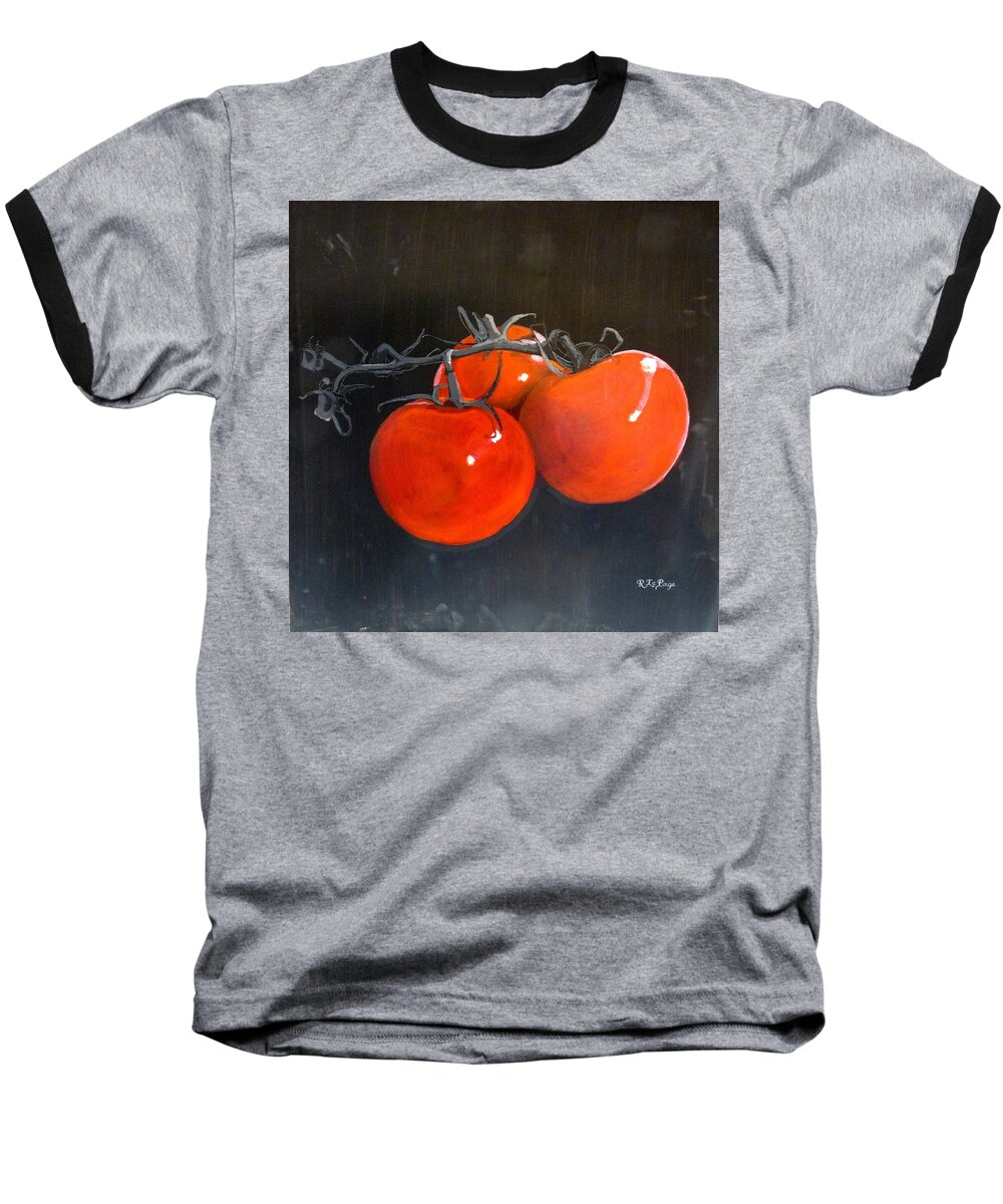 Tomatoes Baseball T-Shirt featuring the painting Tomatoes by Richard Le Page