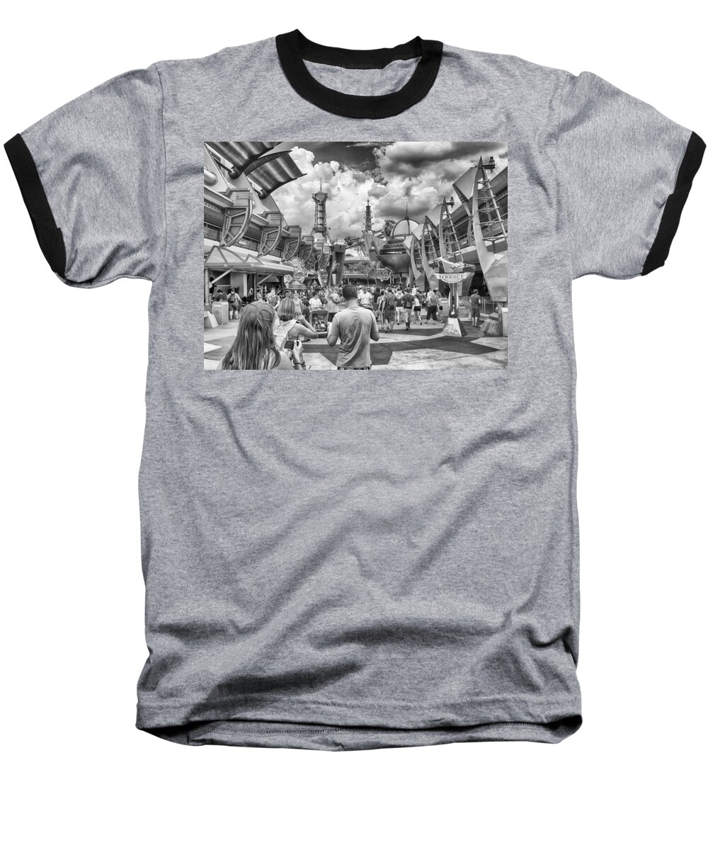 Tomorrowland Baseball T-Shirt featuring the photograph Tomorrowland by Howard Salmon
