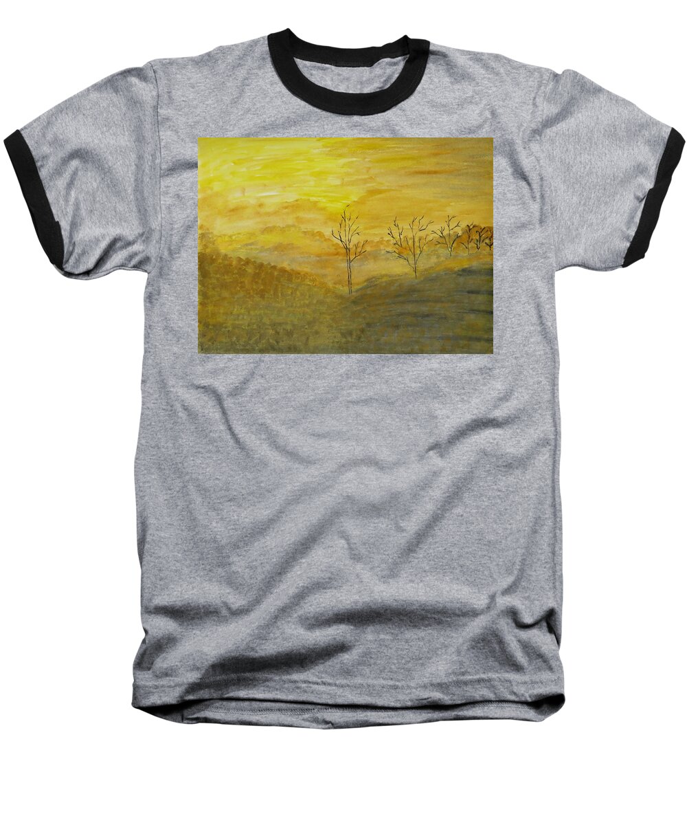 Beauty Of Moning Baseball T-Shirt featuring the painting Touch of Gold by Sonali Gangane