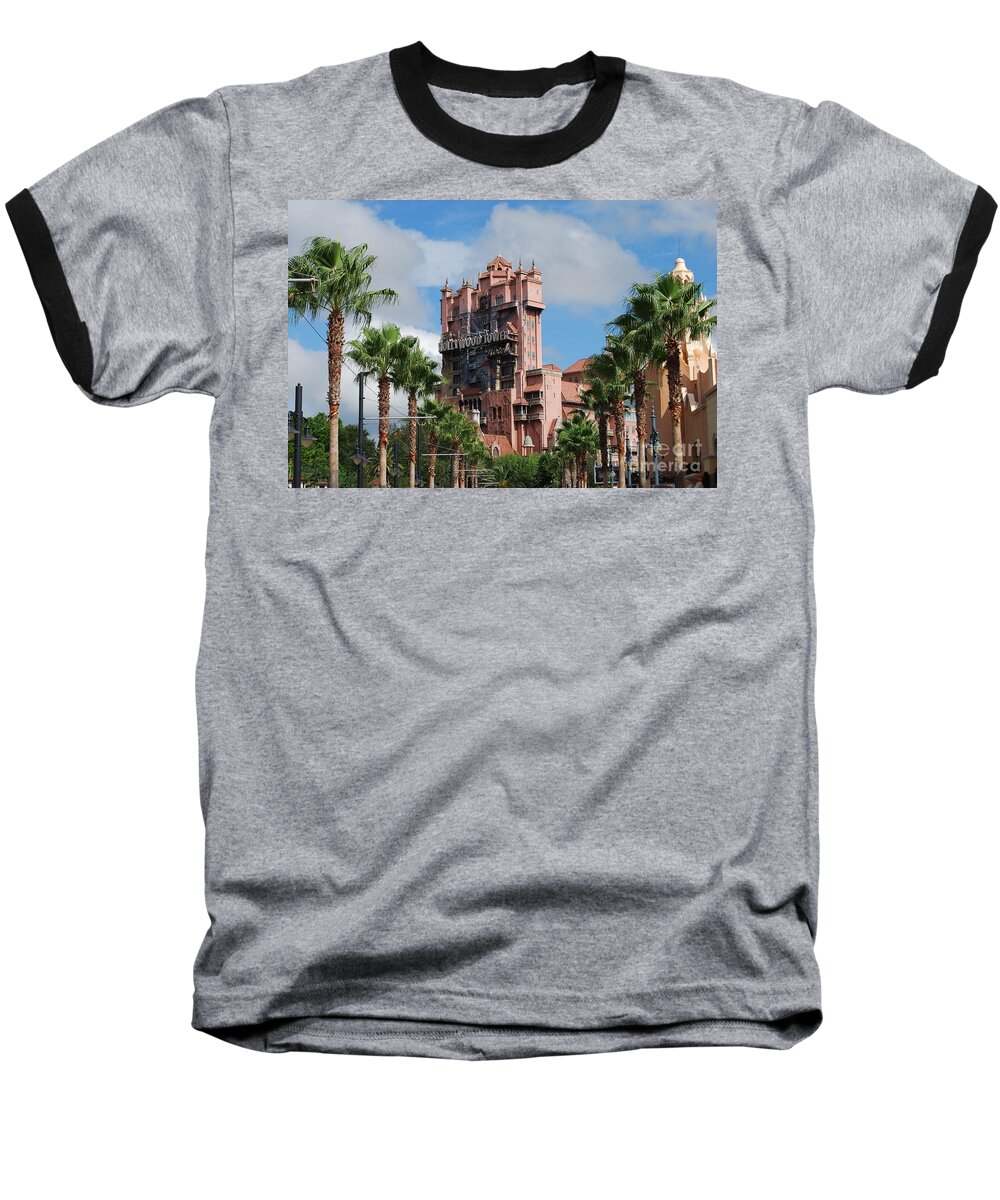 Disney Baseball T-Shirt featuring the photograph Tower of Terror by Eric Liller