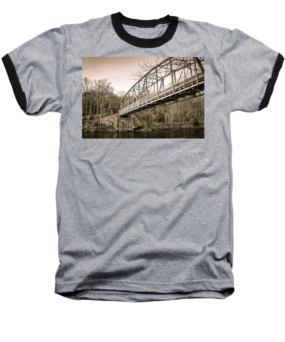 Bridge Baseball T-Shirt featuring the photograph Town Bridge Collinsville Connecticut by Brian Caldwell