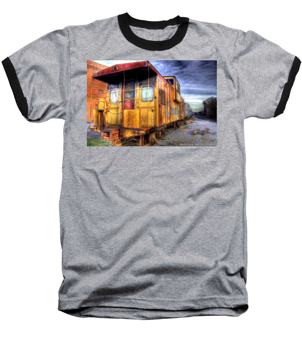 Train Baseball T-Shirt featuring the photograph Train Caboose by Jonny D