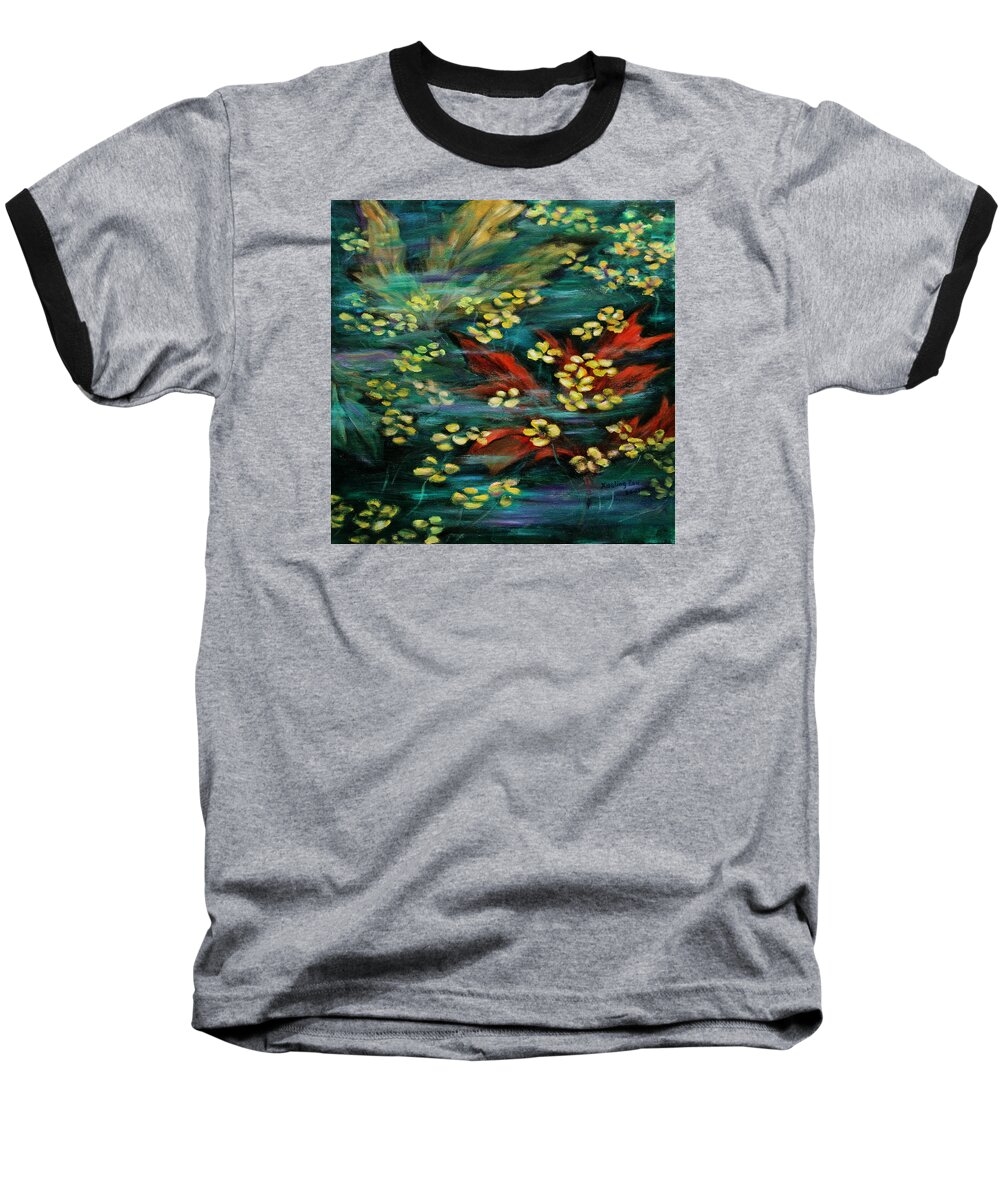 Nature Baseball T-Shirt featuring the painting Transforming... by Xueling Zou