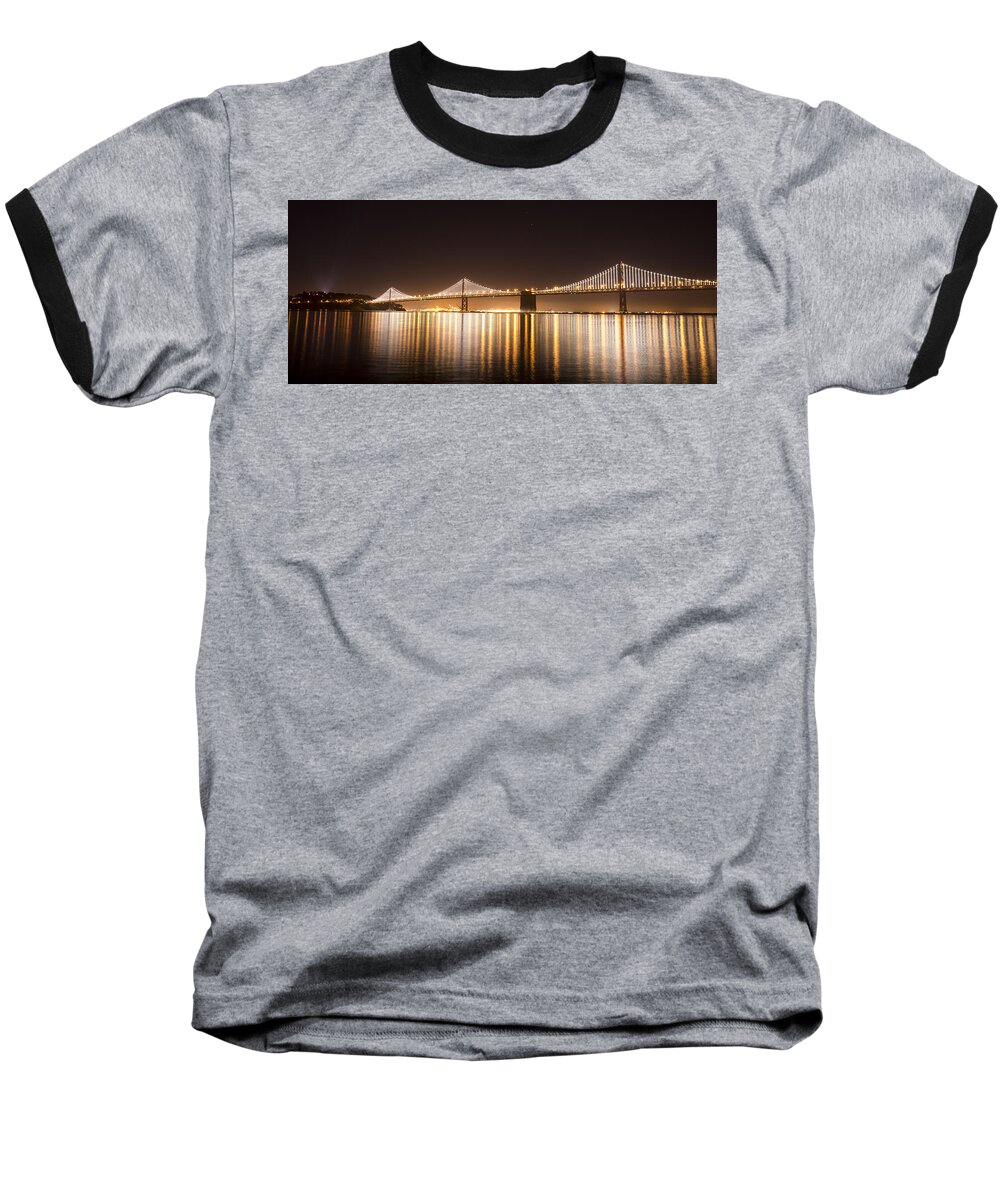 San Francisco Baseball T-Shirt featuring the photograph Treasure Island Bay Lights by Bryant Coffey