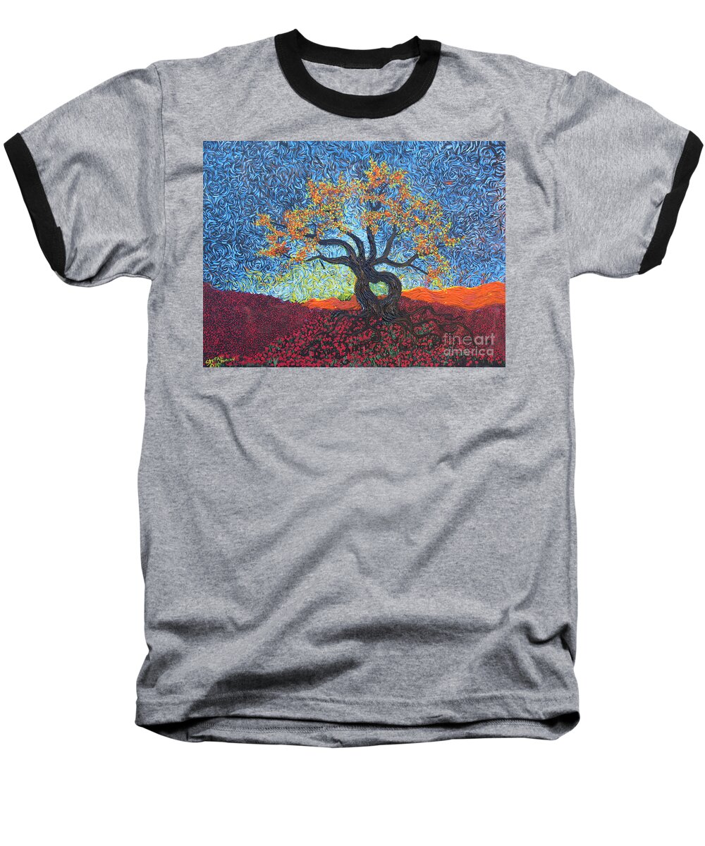 Impressionism Baseball T-Shirt featuring the painting Tree Of Heart by Stefan Duncan