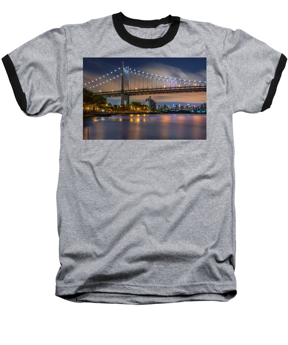 America Baseball T-Shirt featuring the photograph Triboro Bridge by Mihai Andritoiu