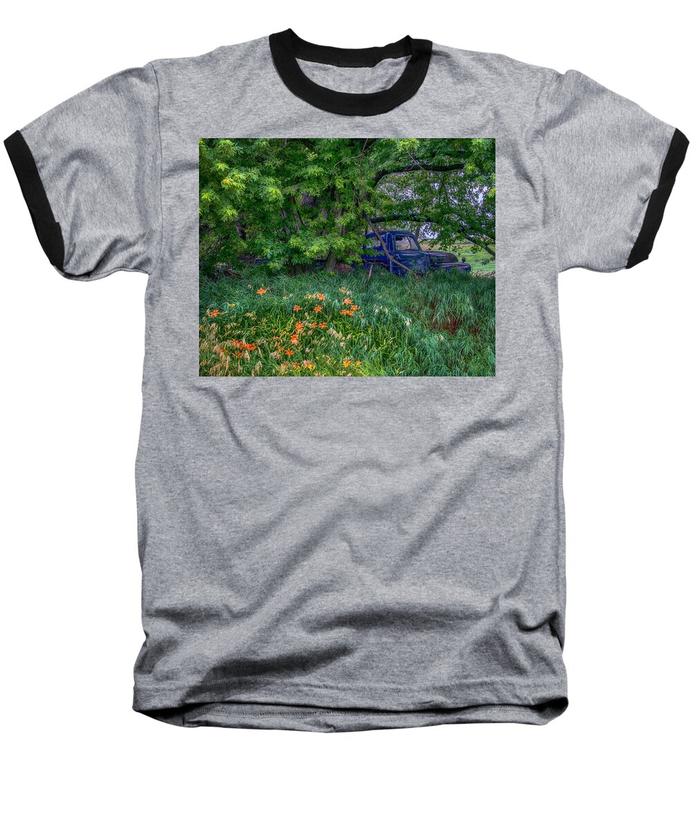 Paul Baseball T-Shirt featuring the photograph Truck In The Forest by Paul Freidlund